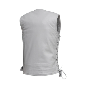 Beryl - Women's Motorcycle Leather Vest - White Women's Leather Vest First Manufacturing Company   