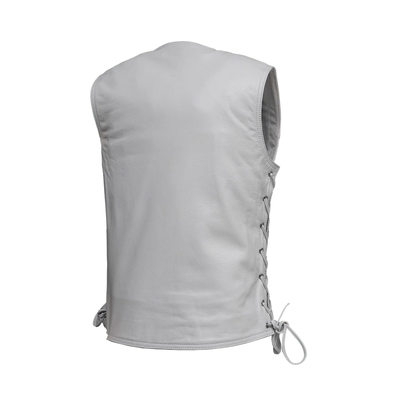 Beryl - Women's Motorcycle Leather Vest - White Women's Leather Vest First Manufacturing Company   