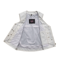 Beryl - Women's Motorcycle Leather Vest - White Women's Leather Vest First Manufacturing Company   