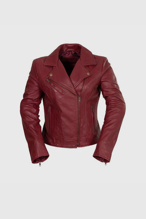 Betsy - Women's Fashion Lambskin Leather Jacket Women's Fashion Leather Jacket FMCo Oxblood XXS 