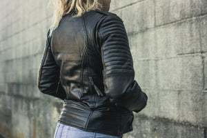 Biker - Women's Motorcycle Leather Jacket Women's Leather Jacket First Manufacturing Company   