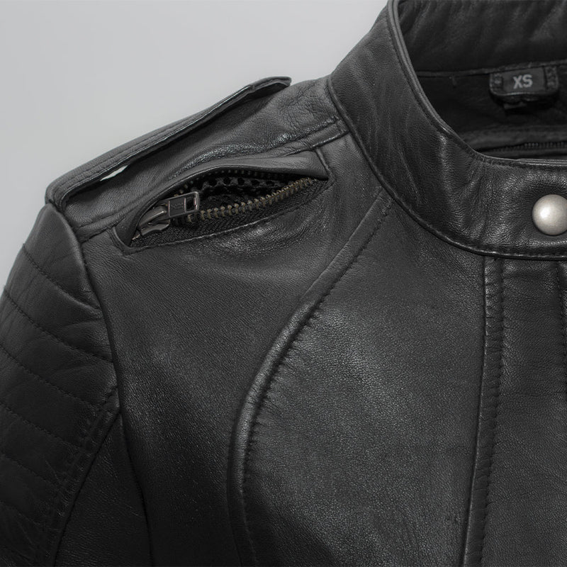 Biker - Women's Motorcycle Leather Jacket Women's Leather Jacket First Manufacturing Company   