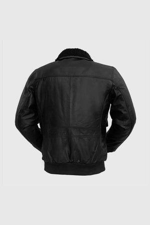 Mens Bomber Leather Jacket Black