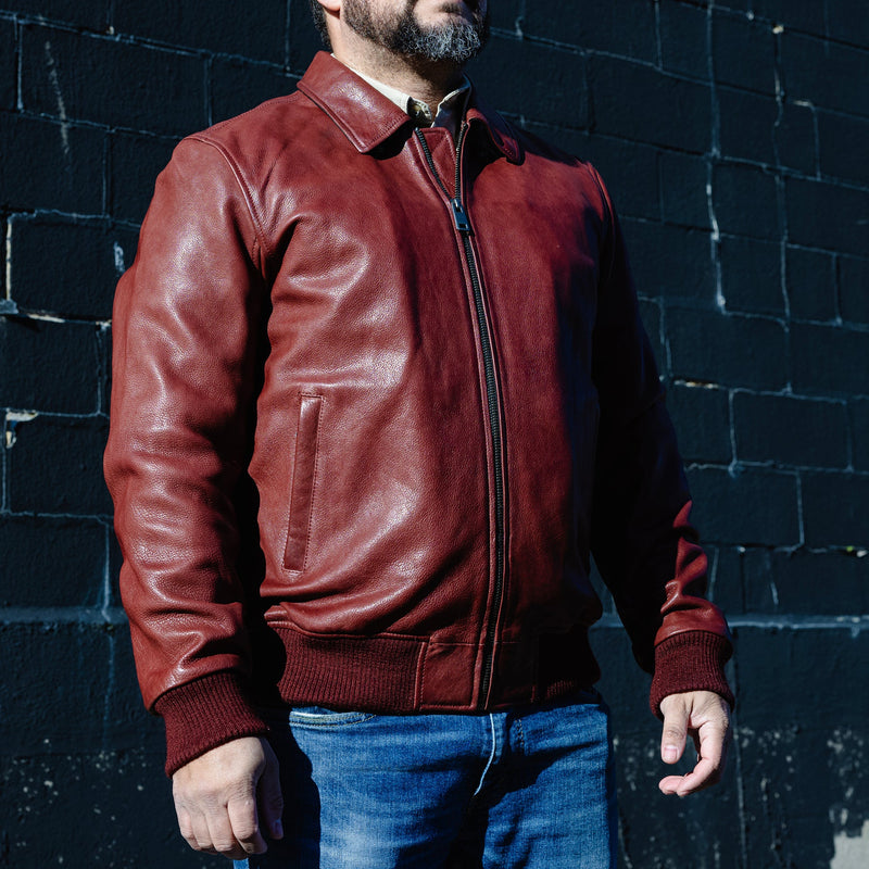 Moto Bomber - Men's Leather Jacket Men's Leather Jacket First Manufacturing Company