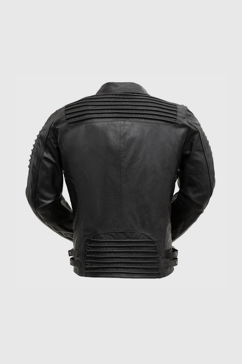 Brooklyn Mens Lambskin Leather Jacket Black Men's Motorcycle style Jacket FMCo   