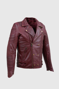 Brooklyn Mens Lambskin Leather Jacket Oxblood