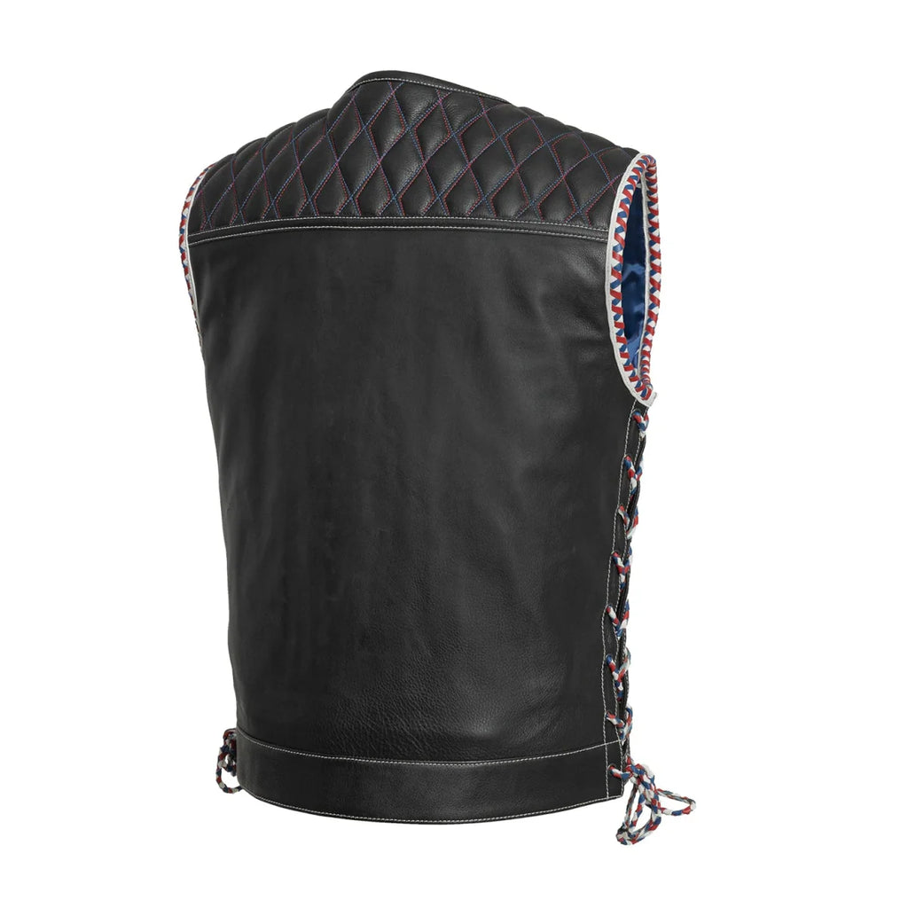 Captain Men's Motorcycle Leather Vest Men's Leather Vest First Manufacturing Company   