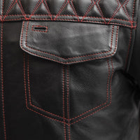 Cinder Men's Cafe Style Leather Jacket Men's Leather Jacket First Manufacturing Company   