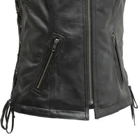 Cindy Women's Leather Motorcycle Vest Women's Leather Vest First Manufacturing Company