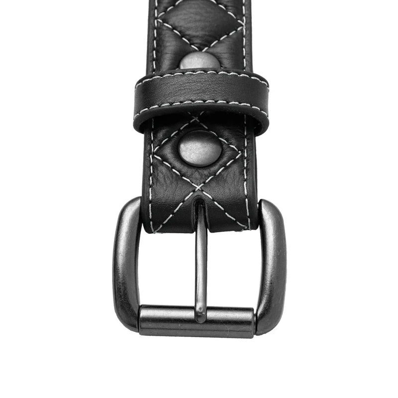 Diamond Quilted Leather Belt Belt First Manufacturing Company