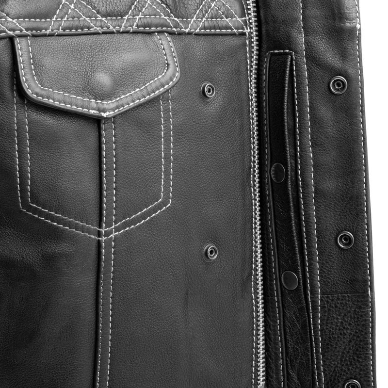 Downside Men's Motorcycle Leather Vest Men's Leather Vest First Manufacturing Company   