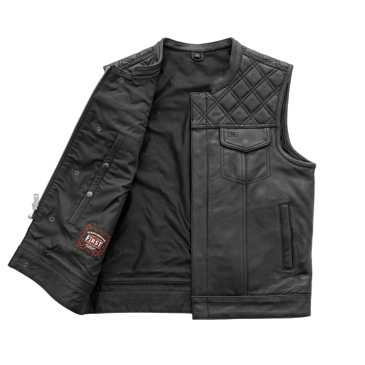 BATONER SIGNATURE D’S VEST Downside Men's Motorcycle Leather Vest – DS Online