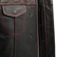 Downside Men's Motorcycle Leather Vest Men's Leather Vest First Manufacturing Company   