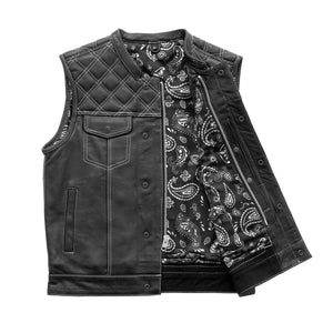 Downside Men's Motorcycle Leather Vest Men's Leather Vest First Manufacturing Company   