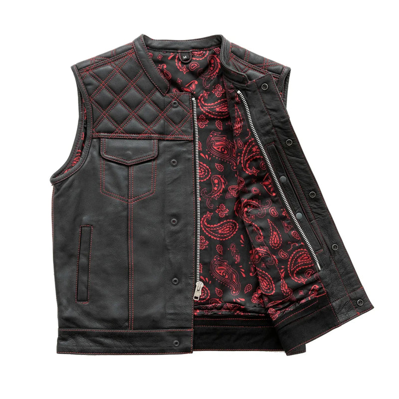 Downside Men's Motorcycle Leather Vest Men's Leather Vest First Manufacturing Company   