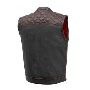 Downside Perforated Men's Motorcycle Leather Vest Men's Leather Vest First Manufacturing Company   