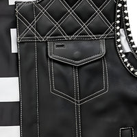 Burton - Men's Club Style Leather Vest - Limited Edition Men's Leather Vest First Manufacturing Company