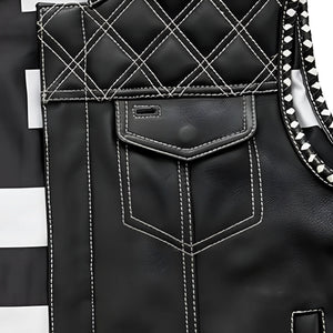 Burton - Men's Club Style Leather Vest - Limited Edition Men's Leather Vest First Manufacturing Company