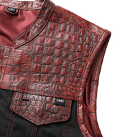 Fireball - Men's Leather/ Denim Motorcycle Vest - Limited Edition Factory Customs First Manufacturing Company   