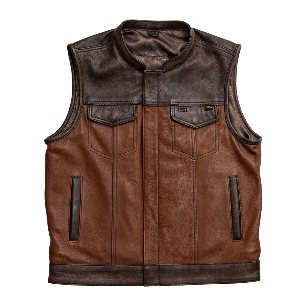 Gunner Men's Leather Motorcycle Vest (Limited Edition)  First Manufacturing Company S  