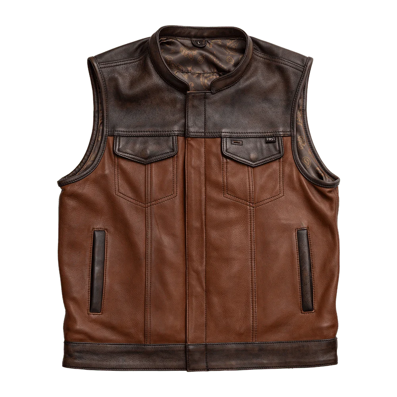 Gunner Men's Leather Motorcycle Vest (Limited Edition)  First Manufacturing Company S  