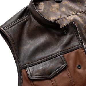 Gunner Men's Leather Motorcycle Vest (Limited Edition)  First Manufacturing Company   