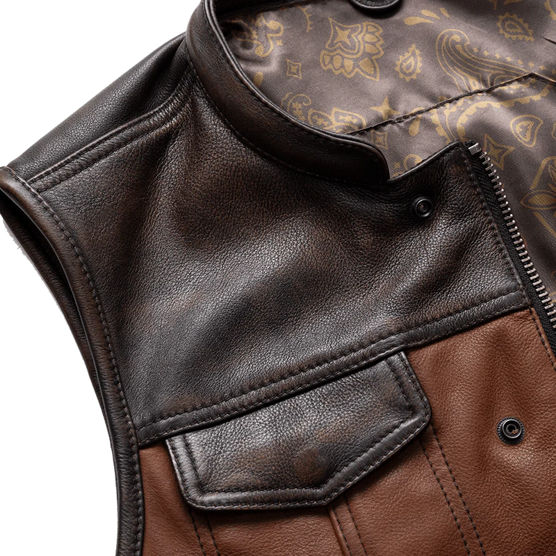 Gunner Men's Leather Motorcycle Vest (Limited Edition)  First Manufacturing Company   