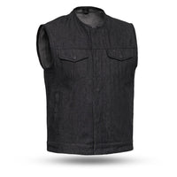 Haywood Men's Motorcycle Denim Vest Men's Denim Vest First Manufacturing Company S  