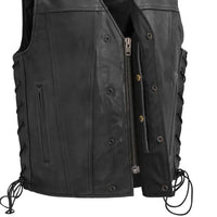 High Roller Men's Motorcycle Leather Vest Men's Leather Vest First Manufacturing Company
