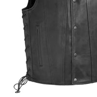 High Roller Men's Motorcycle Leather Vest Men's Leather Vest First Manufacturing Company