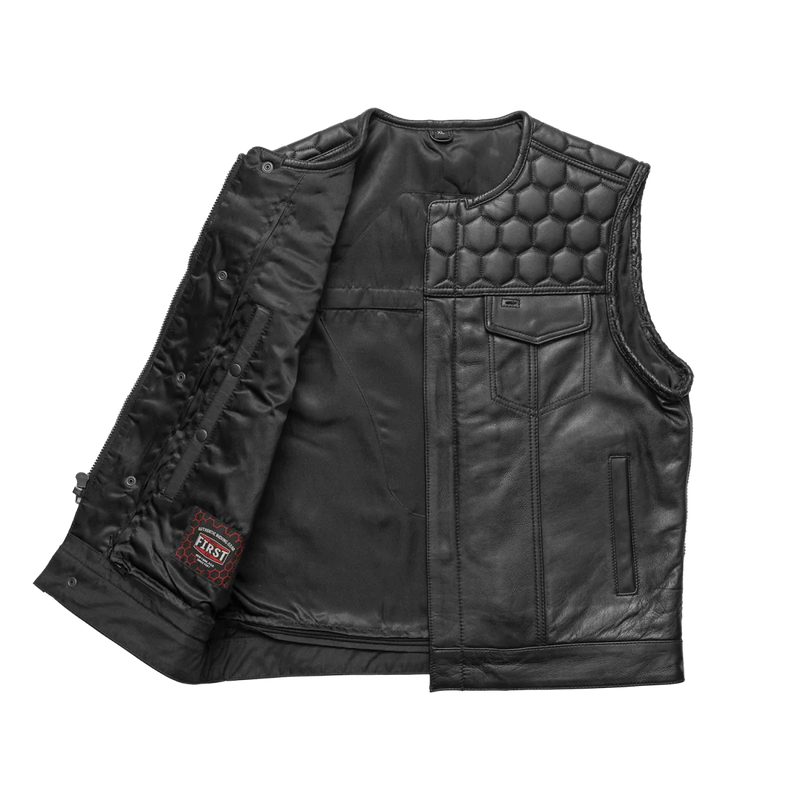 Hornet Men's Club Style Leather Vest Men's Leather Vest First Manufacturing Company   