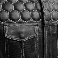 Hornet Perforated Men's Club Style Leather Vest Men's Leather Vest First Manufacturing Company   