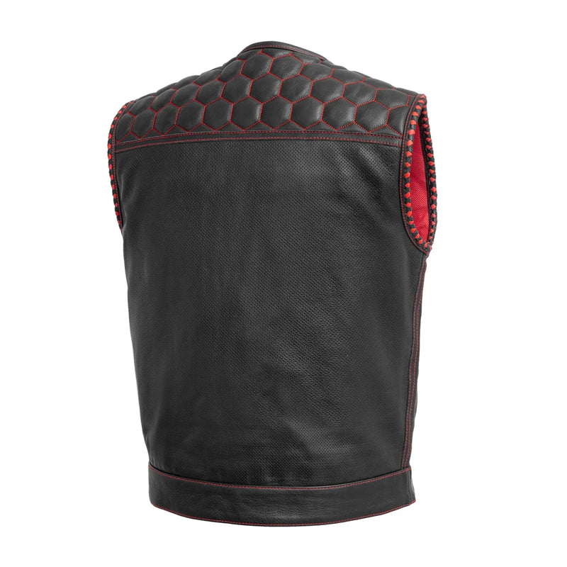 Hornet Perforated Men's Club Style Leather Vest Men's Leather Vest First Manufacturing Company   