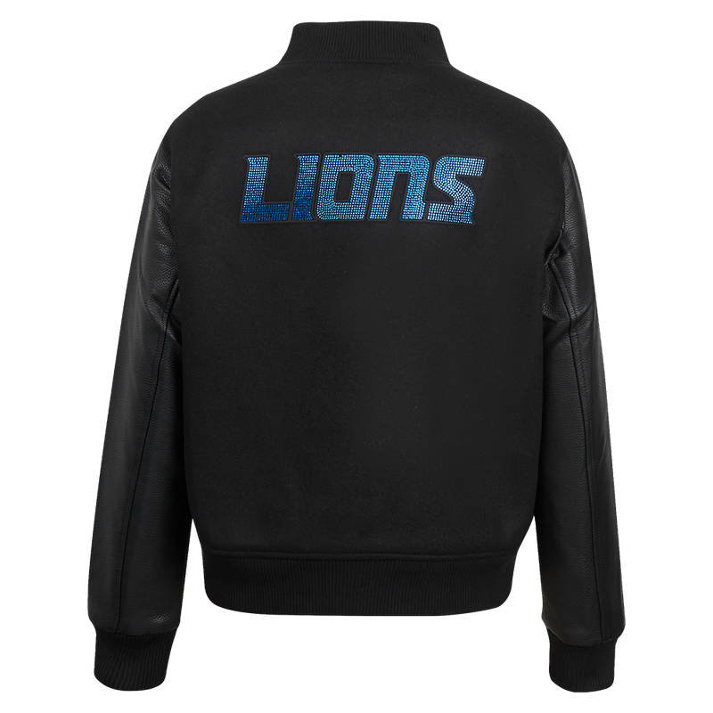 Ladies Pro Standard Detroit Lions Bling Varsity Jacket