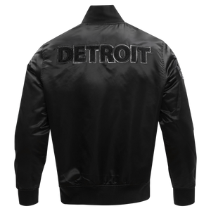 Pro Standard Detroit Lions Satin Jacket - Black on Black