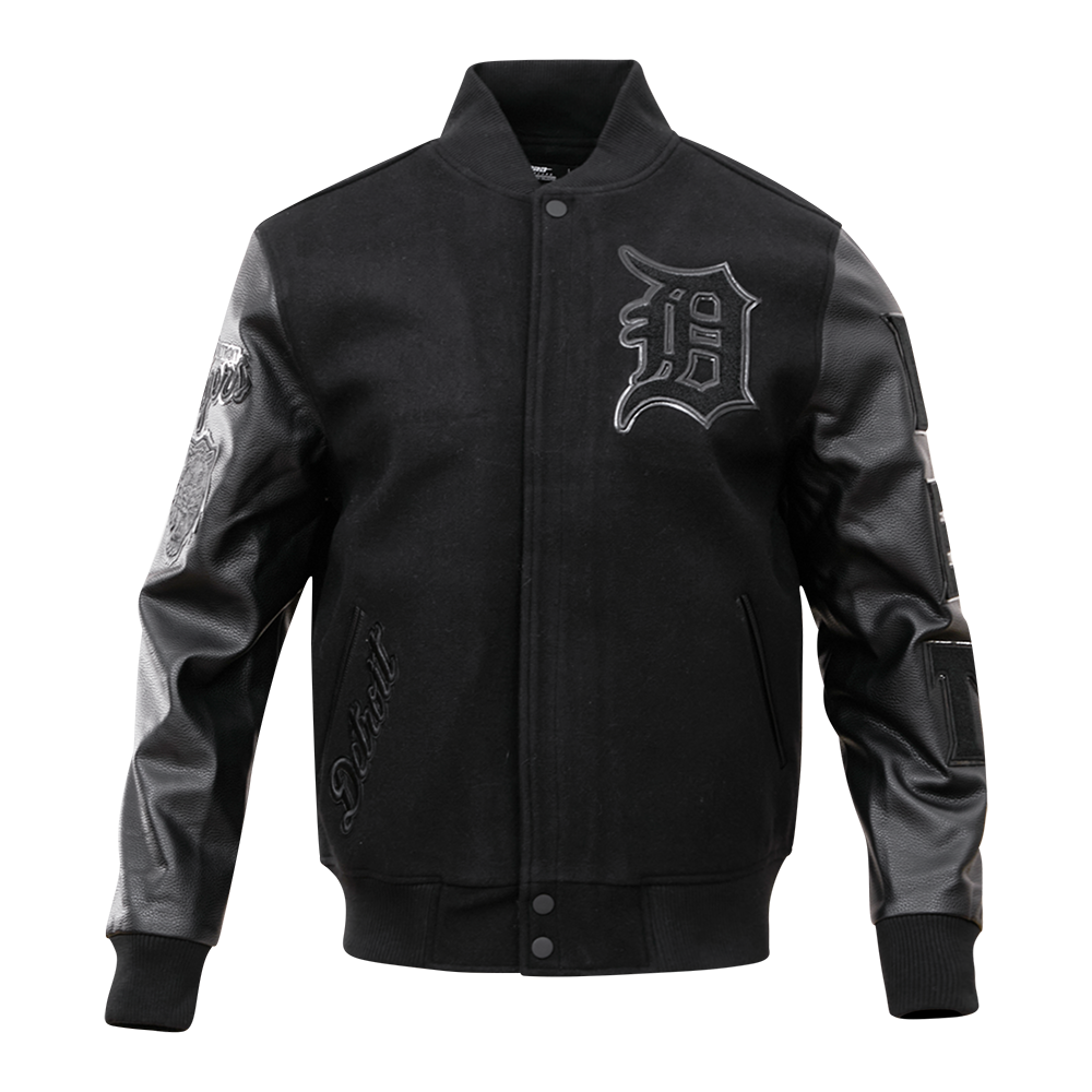 Pro Standard Detroit Tigers Varsity Jacket - Black on Black