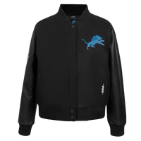 Ladies Pro Standard Detroit Lions Bling Varsity Jacket - Black on Black