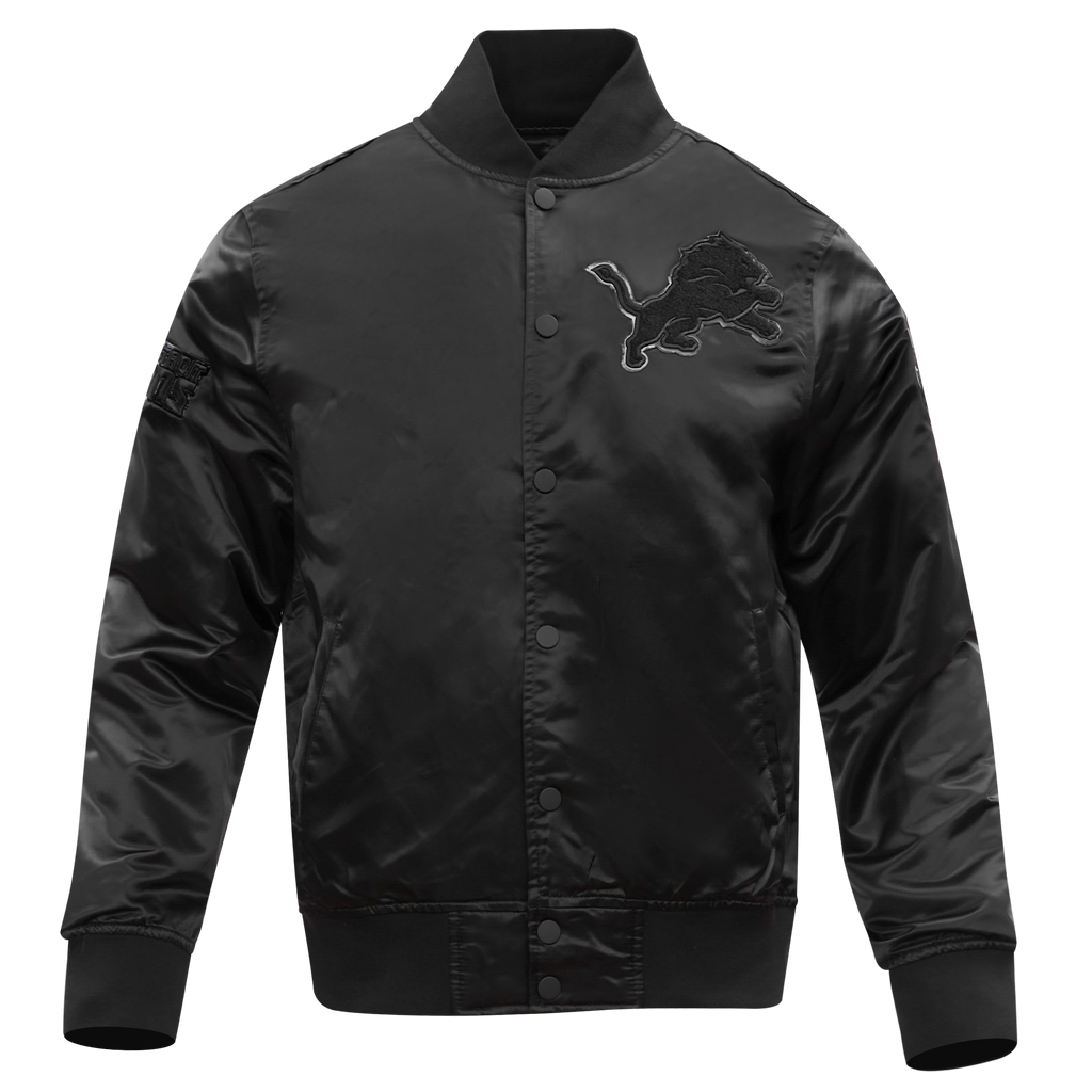 Pro Standard Detroit Lions Satin Jacket - Black on Black