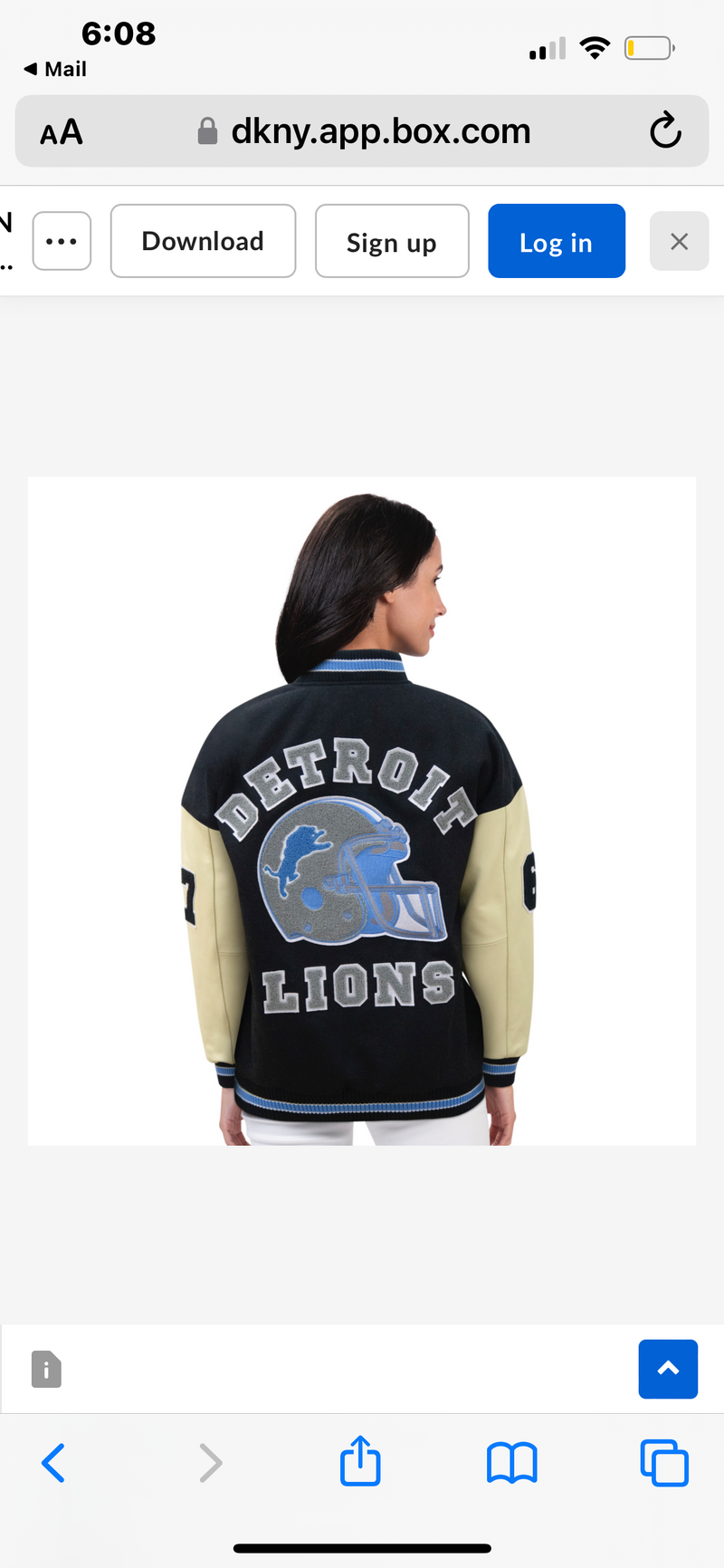 AUTHENTIC Ladies Detroit Lions Beverly Hills Cop Wool/Leather Varsity Jacket