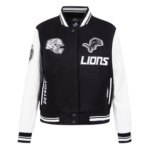 Ladies Pro Standard Detroit Lions Pearl Varsity Jacket