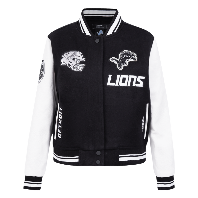 Ladies Pro Standard Detroit Lions Pearl Varsity Jacket