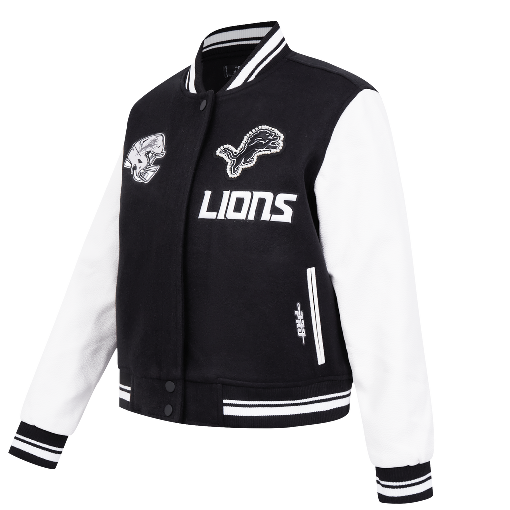 Ladies Pro Standard Detroit Lions Pearl Varsity Jacket