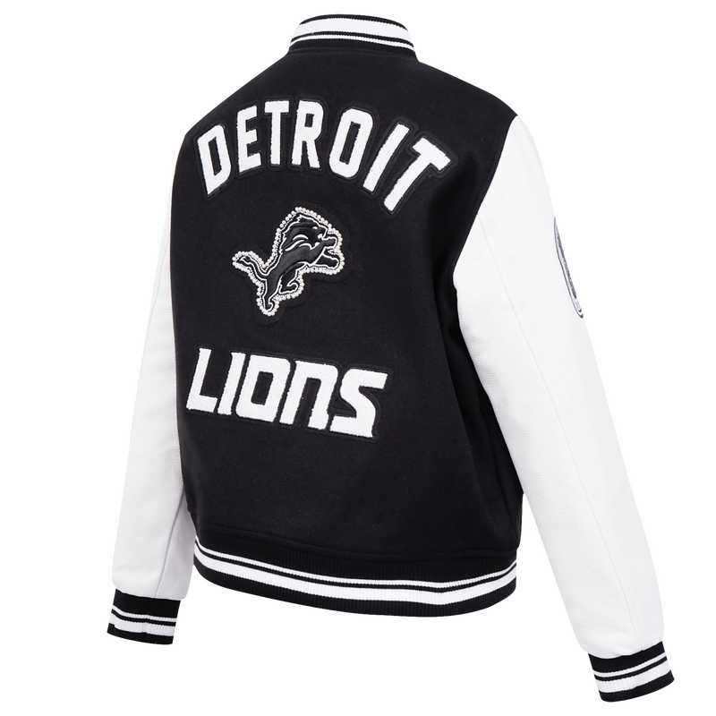 Ladies Pro Standard Detroit Lions Pearl Varsity Jacket