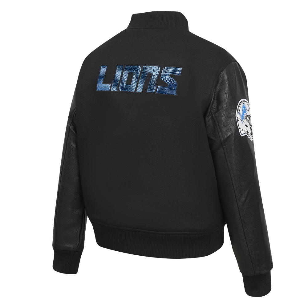 Ladies Pro Standard Detroit Lions Bling Varsity Jacket