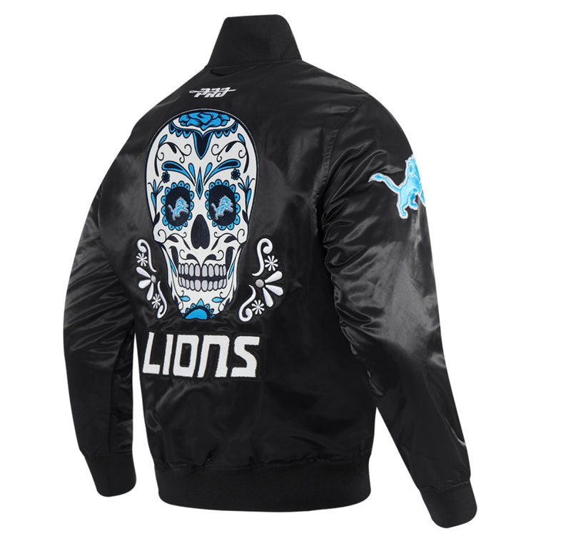 Pro Standard Detroit Lions Sugar Skull Satin Jacket