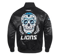 Pro Standard Detroit Lions Sugar Skull Satin Jacket