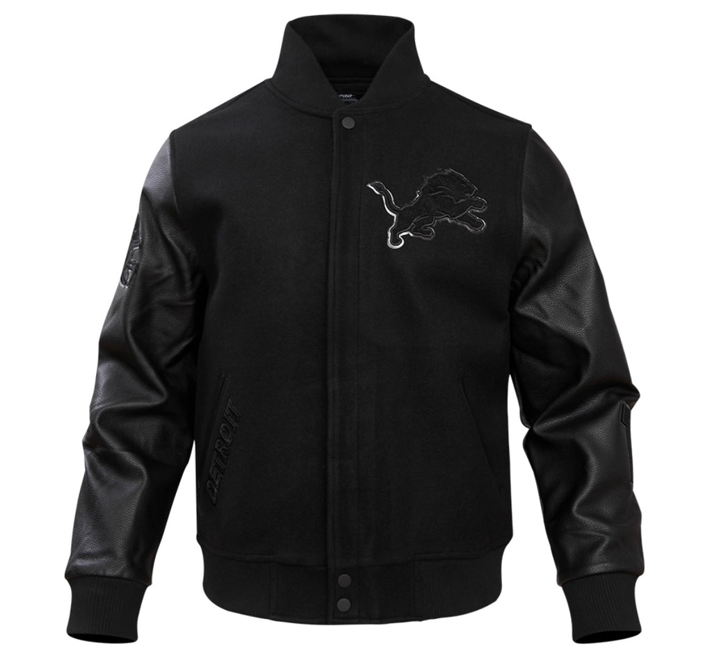 Pro Standard Detroit Lions Varsity Jacket - Black on Black