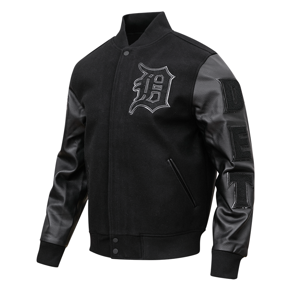 Pro Standard Detroit Tigers Varsity Jacket - Black on Black