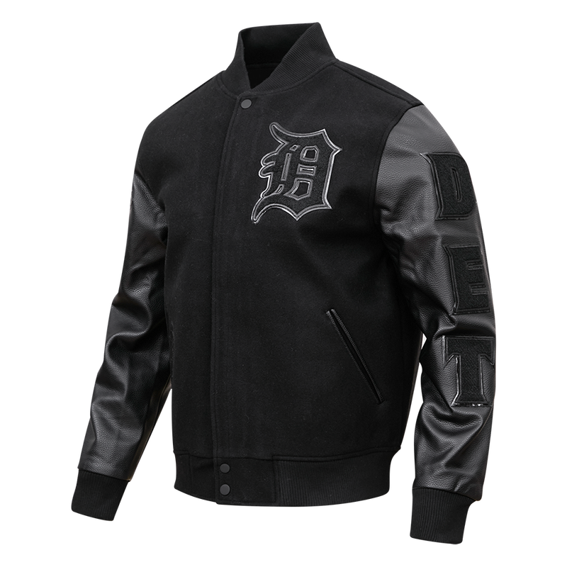 Pro Standard Detroit Tigers Varsity Jacket - Black on Black