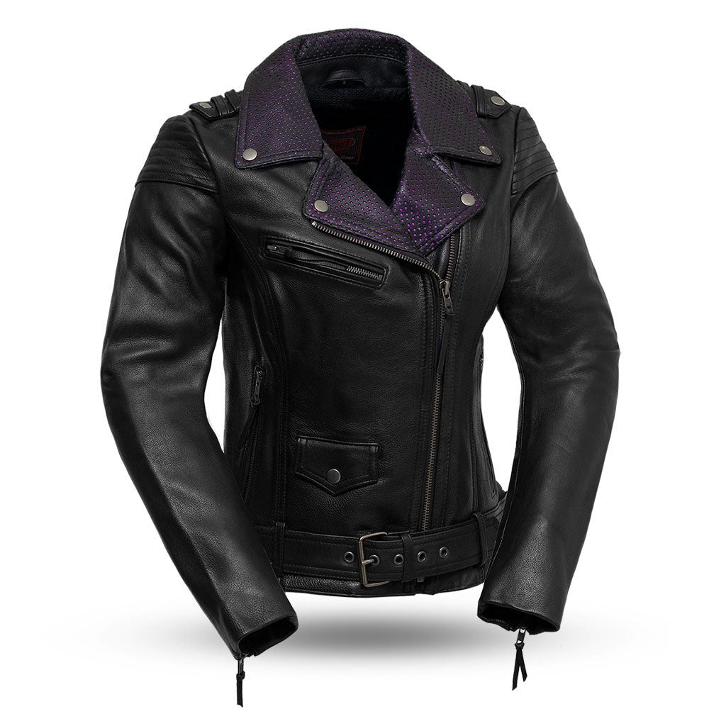 Iris - Women's Motorcycle Leather Jacket Women's Leather Jacket First Manufacturing Company Black XS